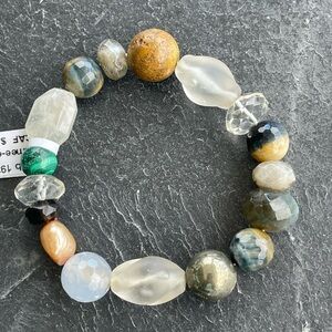 Multicolor Gemstone Beaded Bracelet 6.5”